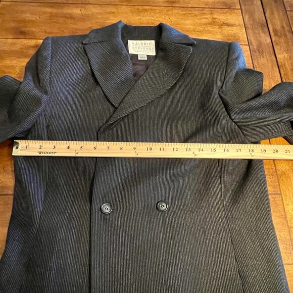 Valerie Stevens Doubler Breasted Pure Wool Pant Suit Women's Sz 12 Two-Piece Blk - Picture 11 of 16